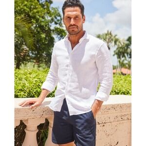 NWT Collars and Co Toscano Linen & Cotton Shorts Navy 2XL